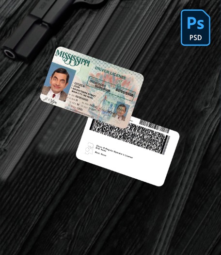 USA Mississippi driving license PSD